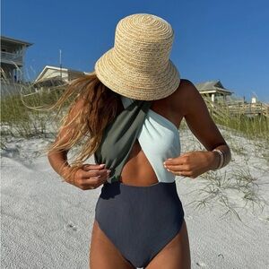 BeachRiot Jessica One Piece Palm Paradise Colorblock